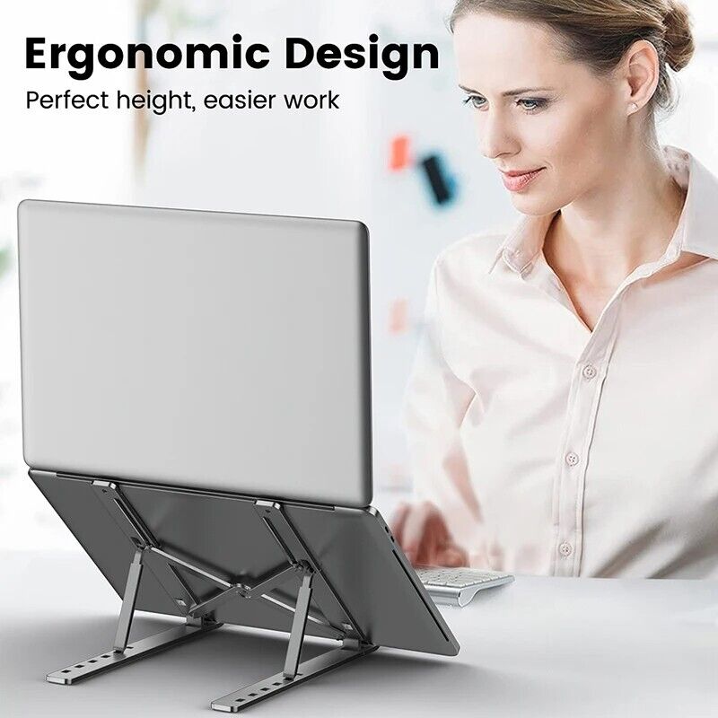 Laptop Stand Notebook - Aluminum Adjustable Portable Ergonomic Desk Stand