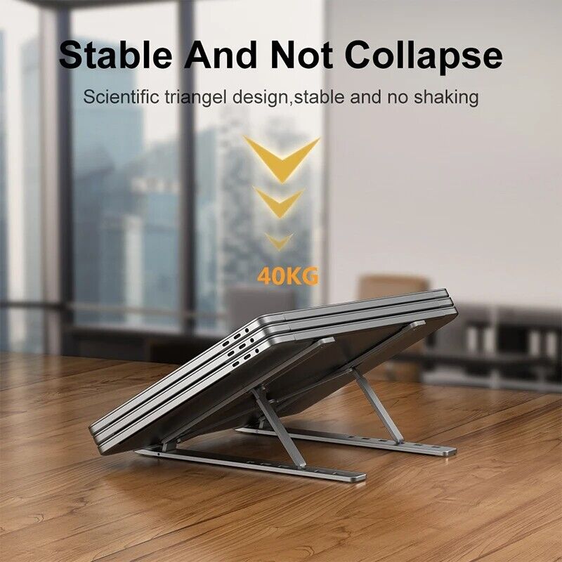 Laptop Stand Notebook - Aluminum Adjustable Portable Ergonomic Desk Stand