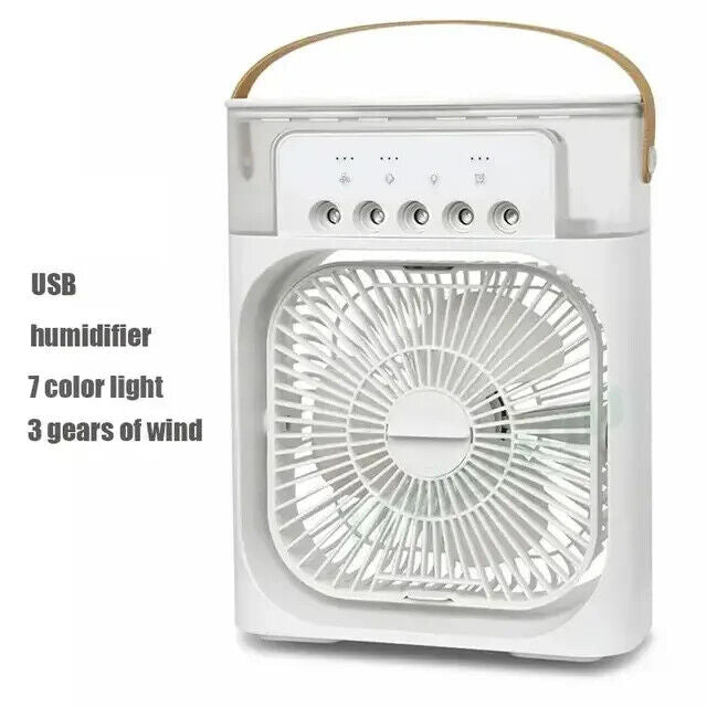 Portable Air Conditioner - USB Electric Fan Cooler LED Night Light Water Mist 