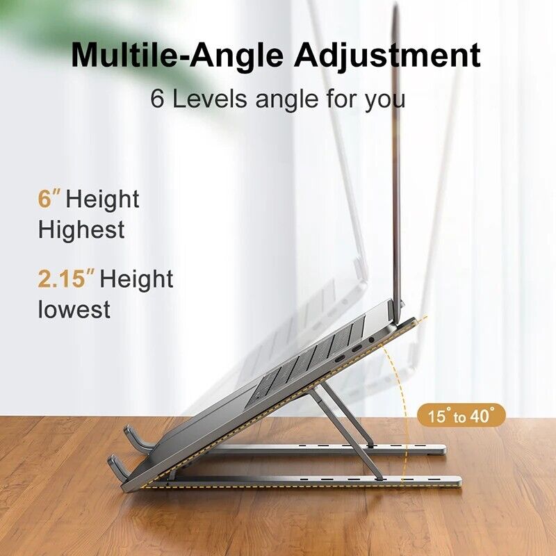 Laptop Stand Notebook - Aluminum Adjustable Portable Ergonomic Desk Stand