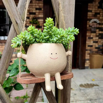 Swing Face Planter Pot Hanging Basket