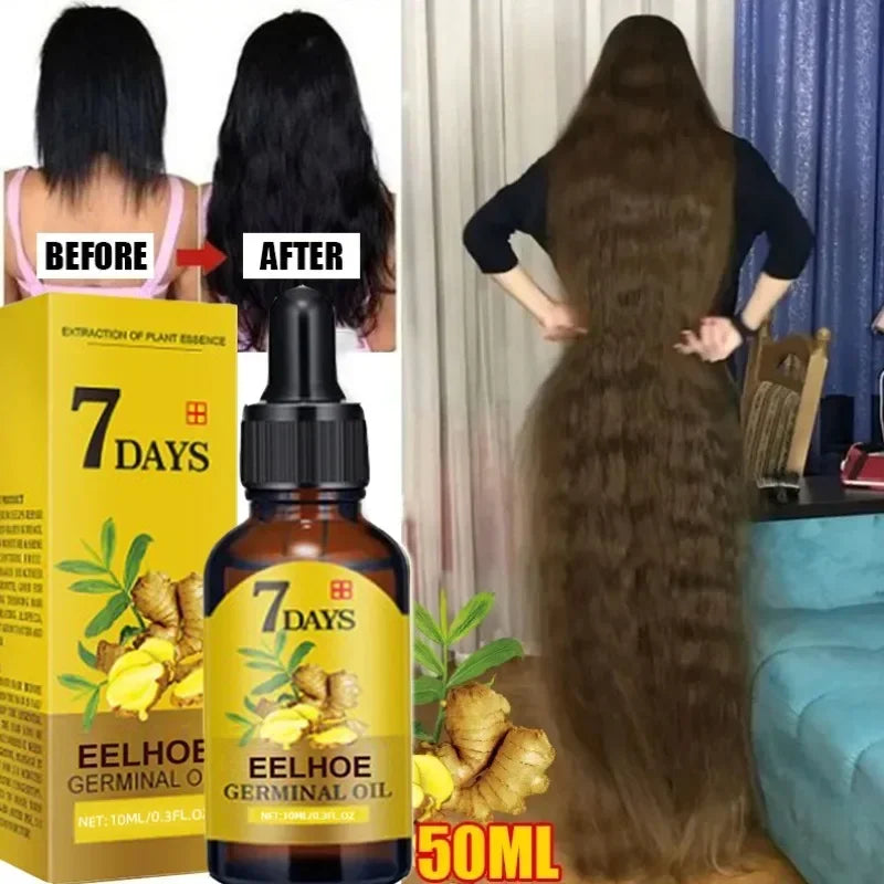 7 Days Fast Ginger Hair Growth Serum Anti-loss Hair Regrowth Essential