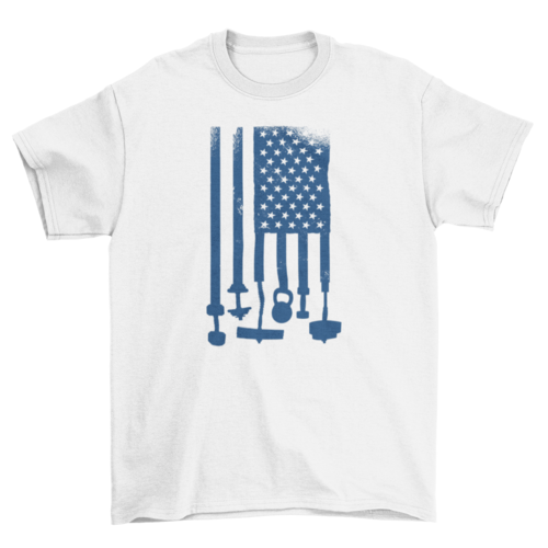 Weightlifting USA flag t-shirt