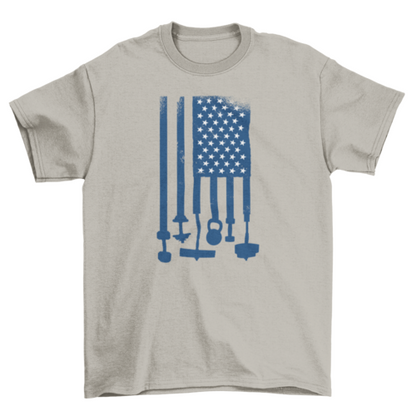 Weightlifting USA flag t-shirt