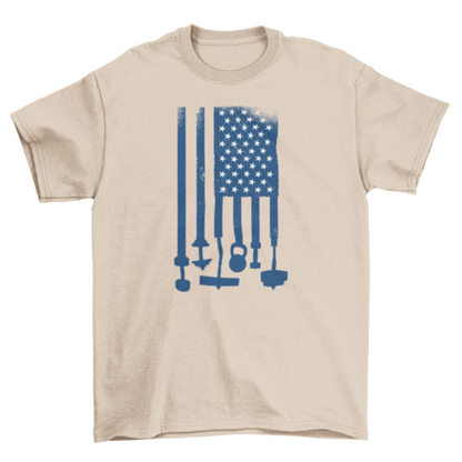 Weightlifting USA flag t-shirt