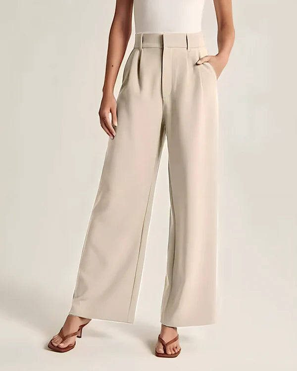 Light Wide-Leg Tailored Pants