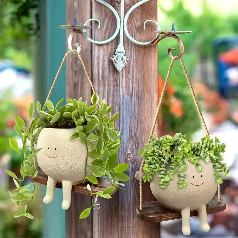 Swing Face Planter Pot Hanging Basket