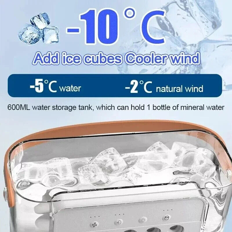 Portable Air Conditioner - USB Electric Fan Cooler LED Night Light Water Mist