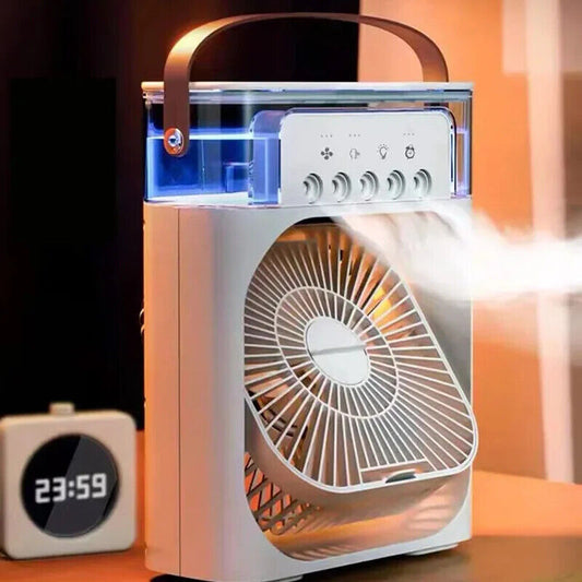 Portable Air Conditioner - USB Electric Fan Cooler LED Night Light Water Mist