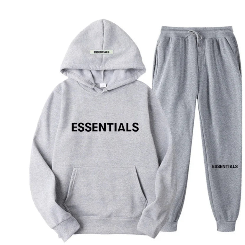 Y2K Essentials Autumn Winter Men Women Hooded Sweatshirt Suit Cotton Couple Jogging Sweatshirts Oversized Streetwear Tracksuit